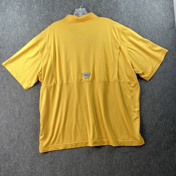 Columbia PFG Polo Shirt Mens Large Yellow Collared Active Fishing Size 2XL EUC - Picture 4 of 7